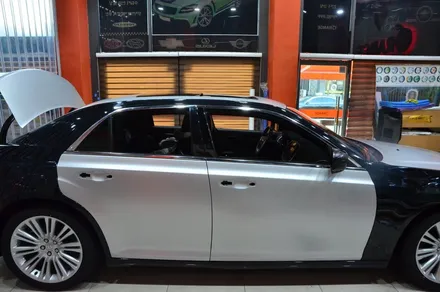 대전 카스킨+오렌지 카스킨+크라이슬러 300C+전체랩핑+3M 1080-S120 Satin White  Aluminum+새틴 화이트 알루미늄 / 대전 유성구 원신흥동