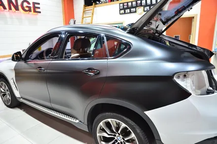 오렌지 카스킨+대전 카스킨+BMW X6+전체 스킨+3M-S12 Satin Black+사틴블랙 / 대전 유성구 원신흥동
