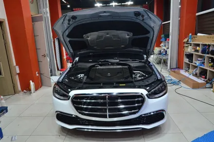 대전카스킨 + 오렌지카케어 + 오렌지카스킨 + 전체랩핑 + 벤츠S580 + Mercedes-Benz S580 +3M + Gloss White + 글로스화이트 / 대전 유성구 원신흥동