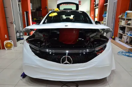 대전카스킨 + 오렌지카스킨 + 대전랩핑 + 세종랩핑 + 전체랩핑+ 전체PPF + Mercedes-Benz EQS +3M-2080-SP240 satin frozen vanilla / 대전 유성구 원신흥동