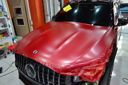 대전카스킨 + 오렌지카케어 + 오렌지카스킨 + 전체랩핑 +벤츠 +벤츠 GLB35 AMG + 3M-2080-SP273 Satin Vampire Red / 대전 유성구 원신흥동