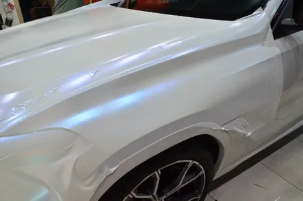 대전카스킨 + 오렌지카스킨 + 전체랩핑 + BMW + X6 + AX Film AM8016 (Matte Diamond White Blue) / 대전 유성구 원신흥동