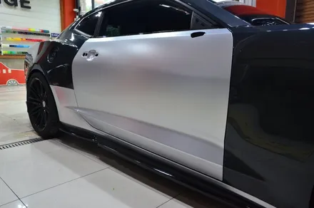 대전 카스킨 + 오렌지 카스킨 + 쉐보레 + 카마로 SS + 전체랩핑 + 에이버리 Satin Metallic Pure Silver UWF-208SM / 대전 유성구 원신흥동