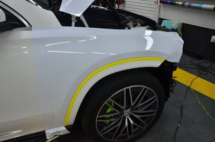 대전 카스킨 + 오렌지 카스킨 + 벤츠 + GLE 53 AMG 쿠페 + 전체랩핑, 부분 카본PPF,크롬죽이기 + TINYBOT Gloss White / 대전 유성구 원신흥동
