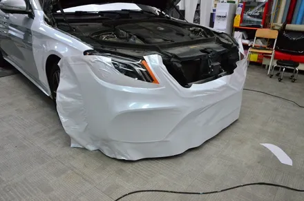 대전 오렌지 카스킨 벤츠 S350d 화이트 전체 랩핑 시공* 신차급 변신! / 대전 유성구 원신흥동