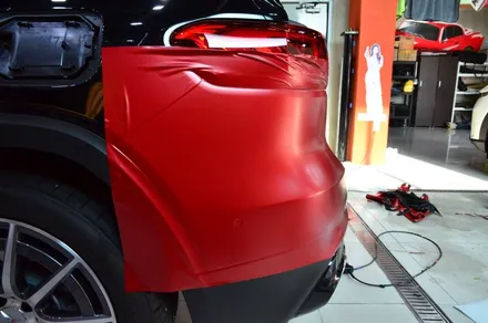 대전카스킨 + 오렌지카케어 + 오렌지카스킨 + 전체랩핑 +벤츠 +벤츠 GLB35 AMG + 3M-2080-SP273 Satin Vampire Red / 대전 유성구 원신흥동
