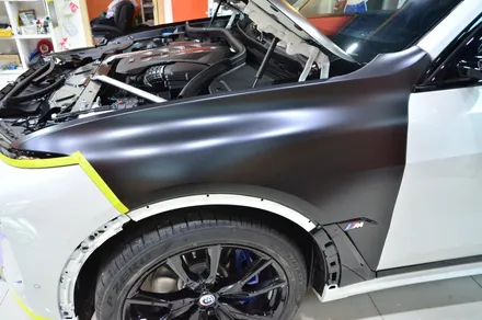 대전 카스킨 + 오렌지 카스킨 + 전체 랩핑 + BMW + X7 M50i + 에이버리 슈프림(AVERY DENNISON)사틴블랙 + Satin Black / 대전 유성구 원신흥동