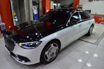 대전카스킨 + 오렌지카스킨 + 듀오톤 + Mercedes-Benz S580 + 마이바흐 + BB WRAP RF002(PET Piano Black) 피아노 블랙 / 대전 유성구 원신흥동