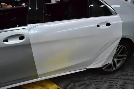 대전 오렌지 카스킨 벤츠 S350d 화이트 전체 랩핑 시공* 신차급 변신! / 대전 유성구 원신흥동