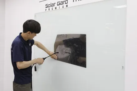 제네시스 G70 썬팅 재시공 솔라가드프리미엄 퀀텀 반사썬팅 작업 후기