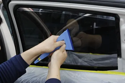 쉐보레 스파크 노후 썬팅 재시공 작업