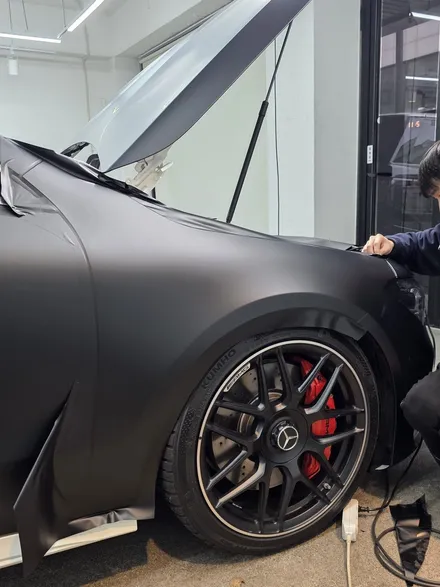 강서구 PPF 크롬죽이기 울트론 컬러 PPF 무광건식 시공으로 디테일 잡은 CLA 45 AMG 램프 스모그 PPF 까지 / 서울 강서구 공항동