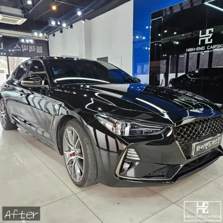 G70 유광블랙 전체랩핑 재시공 / 파주시 와동동