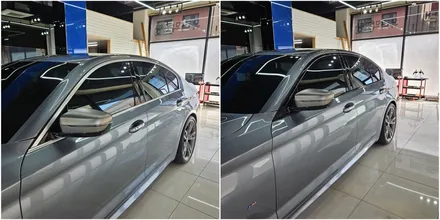 일산 BMW G30 크롬죽이기 고광택필름으로 순정처럼 하이엔드카스킨에서 / 파주시 와동동
