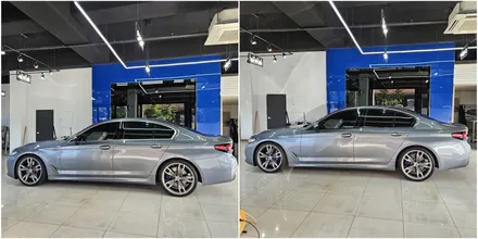 일산 BMW G30 크롬죽이기 고광택필름으로 순정처럼 하이엔드카스킨에서 / 파주시 와동동