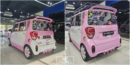 레이 차 꾸미기는 핑크색으로 귀엽게 랩핑 / 파주시 와동동