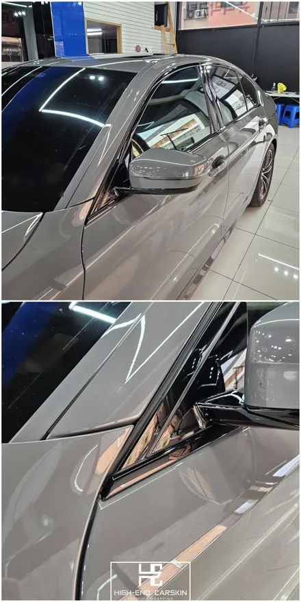 자동차랩핑지 광택의 차이, 블랙으로 비교 / 파주시 와동동