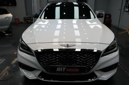 대구랩핑 제네시스 G80스포츠 3M2080 gloss white 랩핑재시공/전체랩핑/대구랩핑/다사랩핑/히트게러지/랩핑재시공 / 대구 달성군