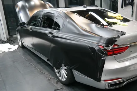 대구 랩핑 BMW 7시리즈 에이버리 사틴블랙 전체랩핑 시공 리뷰 / 대구 달성군