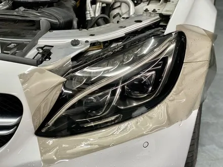 인천랩핑 C63 AMG 크롬딜리트(죽이기)와 라이트필름 시공 / 인천 석남동