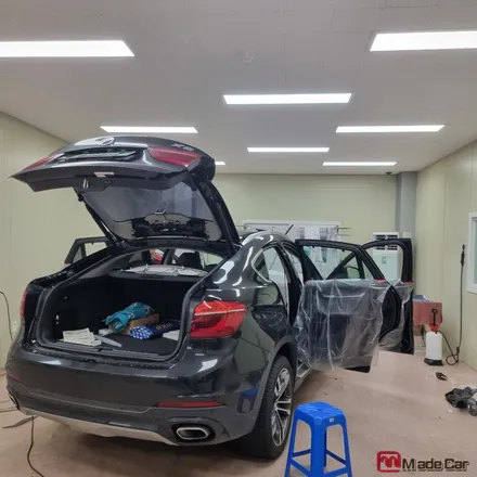 광주 BMW X6 중고차 썬팅재시공 블락포디 스카이블루 +아이나비 z9000 / 광주 북구