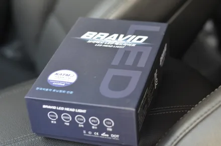대구 싼타페, M2C-8100A 장착 + 브라비오 LED 헤드라이트 교체