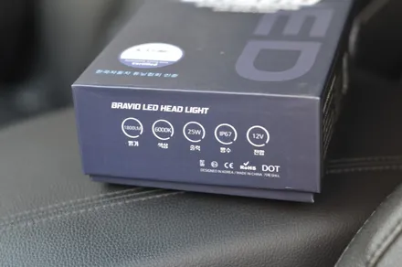 대구 싼타페, M2C-8100A 장착 + 브라비오 LED 헤드라이트 교체