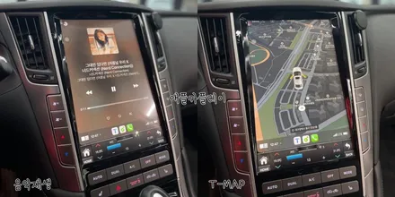 대구 인피니티Q50 순정모니터 파손으로 안드로이드올인원 장착