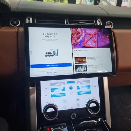 대구 동구 레인지로버 보그 안드로이드 올인원 네비 디지털 공조기 장착