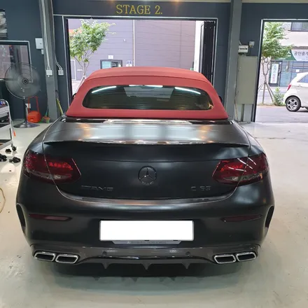 신형 C63AMG 접촉사고로 랩핑 재시공하다, 보험수리로 해결가능 / 하남 하산곡동
