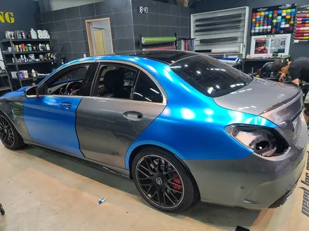 C63S AMG, 크롬샤틴블루 전체랩핑으로 이미지 변신! / 하남 하산곡동