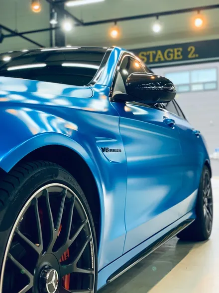 C63S AMG, 크롬샤틴블루 전체랩핑으로 이미지 변신! / 하남 하산곡동