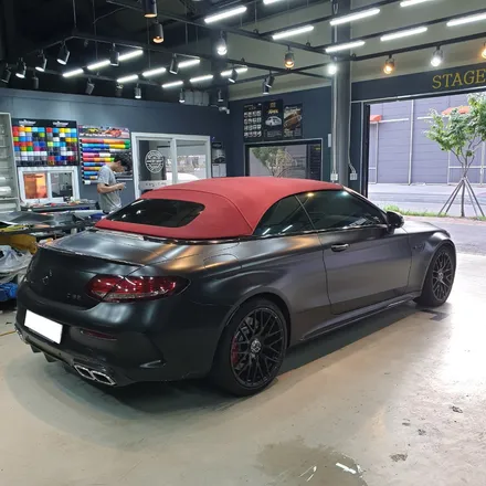 신형 C63AMG 접촉사고로 랩핑 재시공하다, 보험수리로 해결가능 / 하남 하산곡동