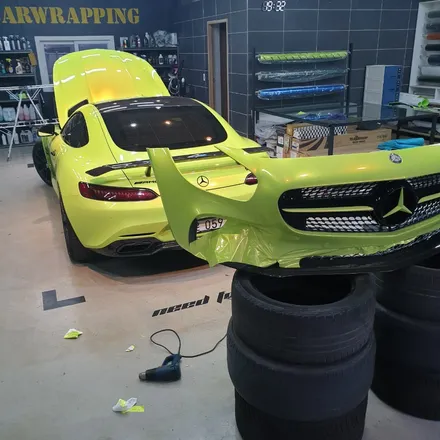 실물깡패, AMG GTS 에디션1 크롬계열 카멜레온형광 전체랩핑!! / 하남 하산곡동