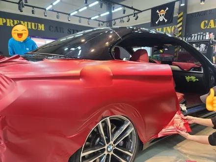 하남 자동차랩핑, BMW 4시리즈 컨버터블 샤틴뱀파이어레드로 풀시공! / 하남 하산곡동