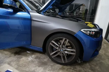 BMW220D전체래핑 + BMW전체랩핑 + 사틴그레이전체랩핑 + 3M랩핑 + 비머랩핑 + 자동차랩핑 / 성남시 분당구 동원동