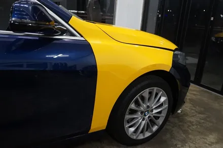 스킨게러지 + BMW 118전체랩핑 + F40전체랩핑 + BMW전체랩핑 + 수입차전체랩핑 + 자동차전체랩핑 + 에이저리다크엘로우 / 성남시 분당구 동원동