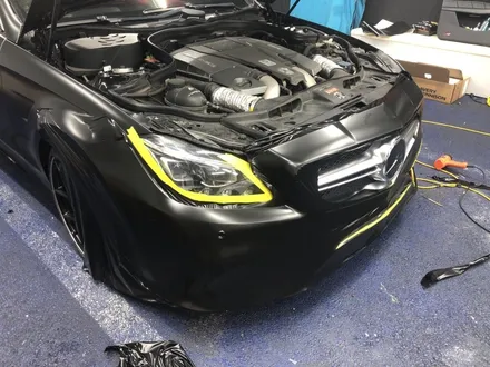 <부산랩핑,부산ppf,부산자동차랩핑>벤츠 CLS 63 AMG 사틴블랙 전체랩핑 / 부산 강서구 명지동