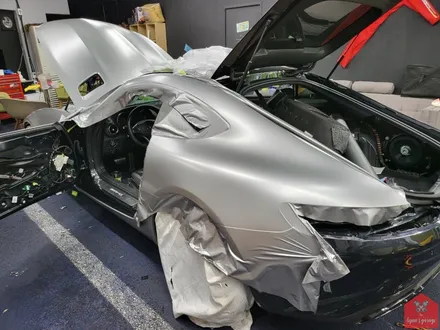AMG의 화려한 변신! 부산자동차랩핑 전문점 현스게러지 벤츠 AMG GT 사틴 메탈릭 라이트 그레이 전체랩핑 시공 소개 / 부산 강서구 명지동