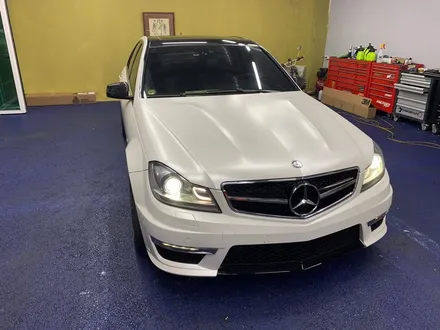 <부산랩핑,부산ppf,부산자동차랩핑>벤츠 C63 AMG w204 사틴 화이트펄 전체랩핑 / 부산 강서구 명지동