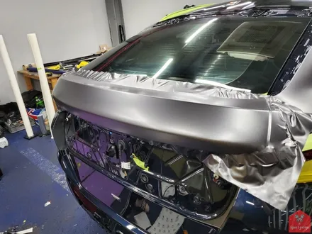 부산랩핑 전문점 현스게러지 BMW X6 사틴 다크 그레이 전체랩핑(+카본 포인트 랩핑) 시공 소개 / 부산 강서구 명지동