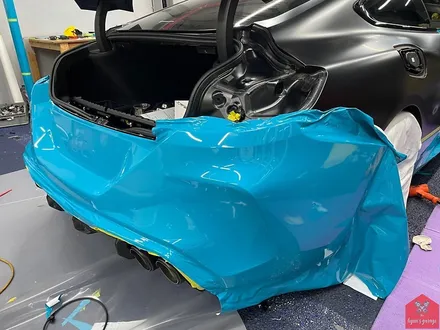 부산랩핑 전문점 현스게러지 BMW M8 쿠페 컴페티션 이노즈텍 마이애미 블루 전체랩핑 시공 소개 / 부산 강서구 명지동