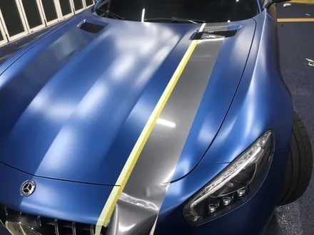 <부산랩핑,부산ppf,부산자동차랩핑>벤츠 AMG GT 사틴 메탈릭 다크블루 자동차 전체랩핑 / 부산 강서구 명지동