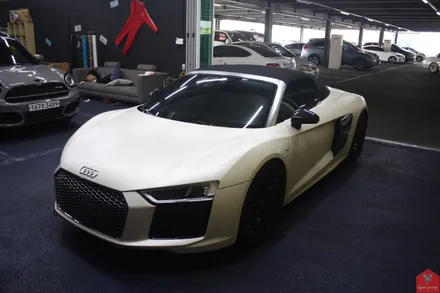 부산랩핑 전문점 현스게러지 아우디 R8 V10 스파이더 글로스 라이트 그린 전체랩핑 시공 소개 / 부산 강서구 명지동