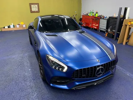 <부산랩핑,부산ppf,부산자동차랩핑>벤츠 AMG GT 사틴 메탈릭 다크블루 자동차 전체랩핑 / 부산 강서구 명지동