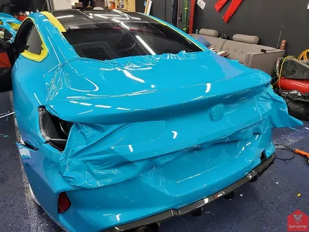 부산랩핑 전문점 현스게러지 BMW M8 쿠페 컴페티션 이노즈텍 마이애미 블루 전체랩핑 시공 소개 / 부산 강서구 명지동