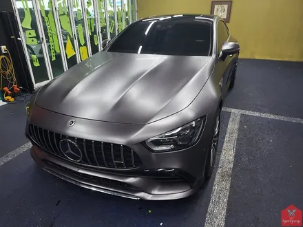 AMG의 카리스마!!! 부산랩핑 전문샵 현스게러지 AMG GT 43 4도어 사틴 다크 그레이 전체랩핑 시공 소개 / 부산 강서구 명지동