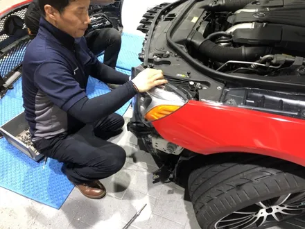 <부산랩핑,부산ppf,부산자동차랩핑>BENZ SL 클래스 에이버리 카마인레드 전체랩핑 / 부산 강서구 명지동