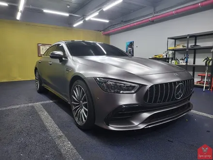 AMG의 카리스마!!! 부산랩핑 전문샵 현스게러지 AMG GT 43 4도어 사틴 다크 그레이 전체랩핑 시공 소개 / 부산 강서구 명지동