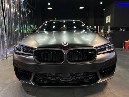 부산랩핑 전문샵 현스게러지 BMW M5 컴페티션 3M 사틴 블랙 전체랩핑 시공 소개 / 부산 강서구 명지동